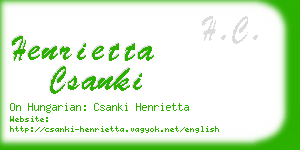 henrietta csanki business card